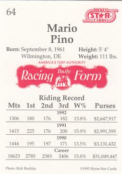 1993 Jockey Star #64 Mario Pino Back
